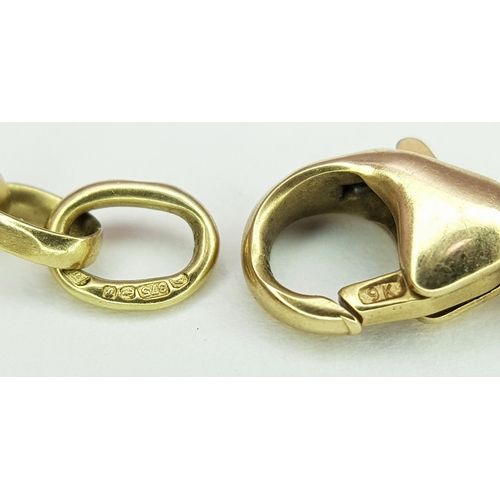 8 - A 9K Yellow Gold Belcher Link Chain necklace. 54cm. 9.66g.