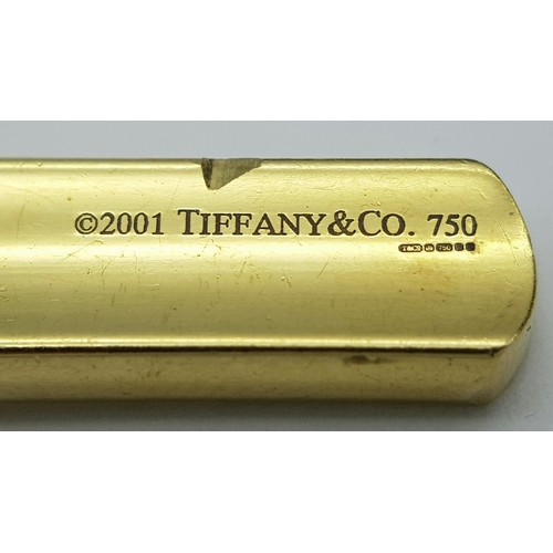 11 - A TIFFANY AND CO, 18K YELLOW GOLD, INGOT PENDANT. FULL TIFFANY HALLMARKED. HAS A SLIGHT CHIP OUT OF ... 