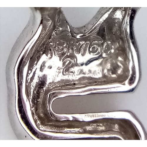 26 - A PAIR OF 18K WHITE GOLD, DIAMOND SET, MIU MIU STYLE, EARRINGS. 0.25 TCW, 5.2G. SC 3091.