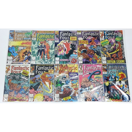 Ten Marvel Fantastic Four Comics - Most Being in Very Fine to Very Fine Plus Grade. All individually wrapped in plastic. Please refer to photos for finer details.
