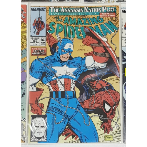 50 - Five Marvel Amazing Spiderman High-Grade Comics. Each individually plastic wrapped with cardboard ba... 