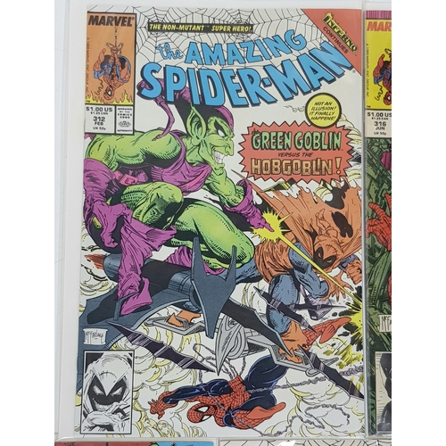55 - Five Marvel Amazing Spiderman High-Grade Comics. Each individually plastic wrapped with cardboard ba... 