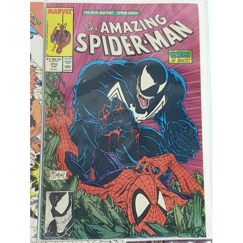 55 - Five Marvel Amazing Spiderman High-Grade Comics. Each individually plastic wrapped with cardboard ba... 