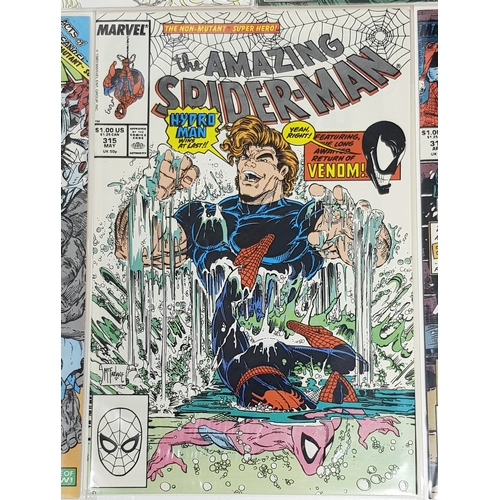 55 - Five Marvel Amazing Spiderman High-Grade Comics. Each individually plastic wrapped with cardboard ba... 