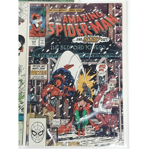 55 - Five Marvel Amazing Spiderman High-Grade Comics. Each individually plastic wrapped with cardboard ba... 