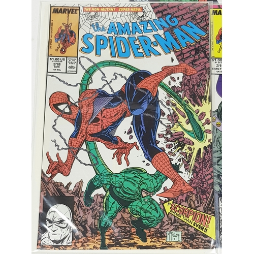 85 - Five Marvel Amazing Spiderman High-Grade Comics. Each individually plastic wrapped with cardboard ba... 