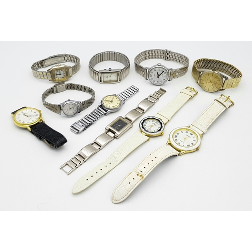 A Collection of Ten Different Style Quartz Watches. All in need of a ...