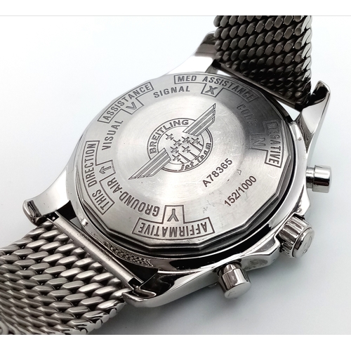 4 - A Limited Edition Breitling Chronospace Jet Team Quartz Gents Watch. Model A78365. 152 of 1000. Stai... 