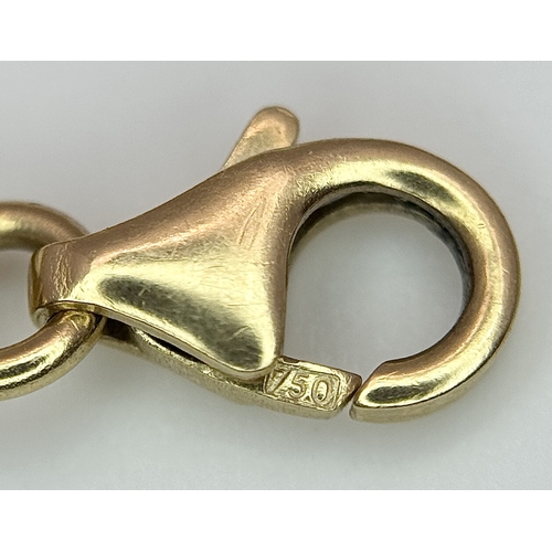 22 - An 18K Yellow Gold Bauble Link Chain Bracelet. 18cm. 6.35g.