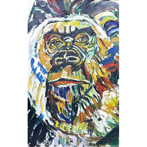 52 - Gorilla - Oil on Canvas by Acclaimed British Artist John Bratby R.A. (1928-1992). Bratby founded the... 