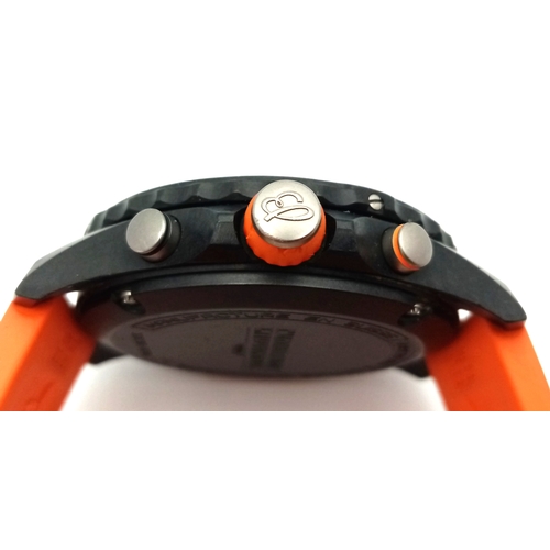 57 - A Breitling Endurance Pro Chronograph Gents Watch. Model WG00244. Orange rubber strap. Black titaniu... 