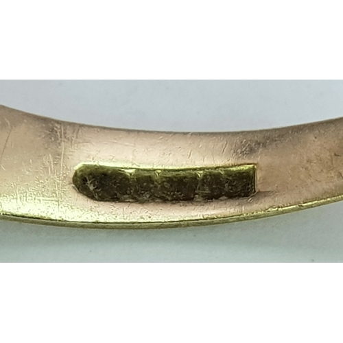 80 - A 9K Yellow Gold Signet Ring. Size V. 3.35g. Small stone missing so as found.