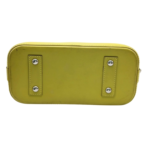 368 - A Louis Vuitton Alma BB Lime Epi Leather Top Handle Bag. Lime green Epi leather exterior with silver... 