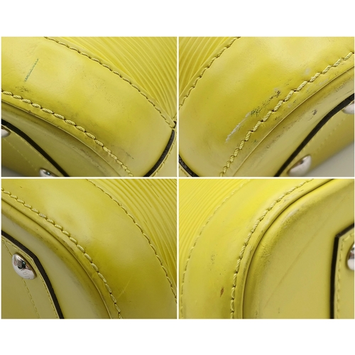 368 - A Louis Vuitton Alma BB Lime Epi Leather Top Handle Bag. Lime green Epi leather exterior with silver... 