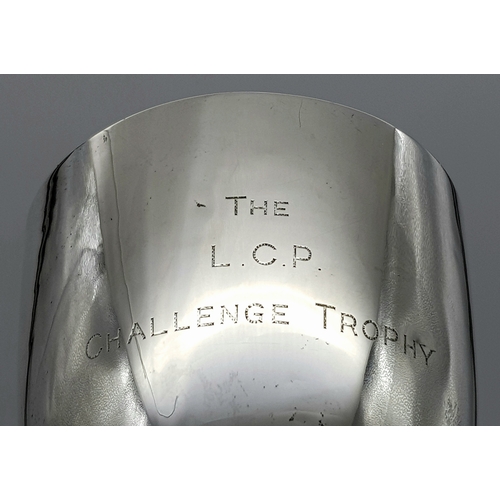 514 - A Sterling Silver Cup Mounted on a Wood Base. Hallmarks for Birmingham 1920. Makers mark of Edgar an... 