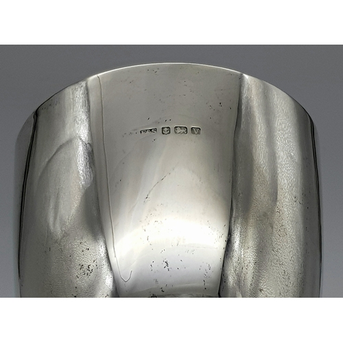 514 - A Sterling Silver Cup Mounted on a Wood Base. Hallmarks for Birmingham 1920. Makers mark of Edgar an... 