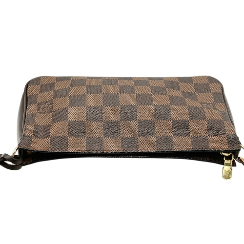 516 - A Louis Vuitton Brown Damier Ebene Pochette Accessoires. Brown Damier Ebene coated canvas exterior w... 