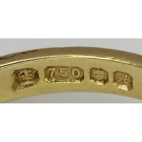 527 - AN 18K YELLOW GOLD, DIAMOND AND SAPPHIRE SET CLUSTER RING. 3.3G, SIZE K. SC 4045