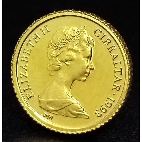 1001 - A 1993, QUEEN ELIZABETH II, GIBRALTAR, 40TH ANNIVERSARY OF THE CORONATION, PROOF CONDITION, 24K COIN... 