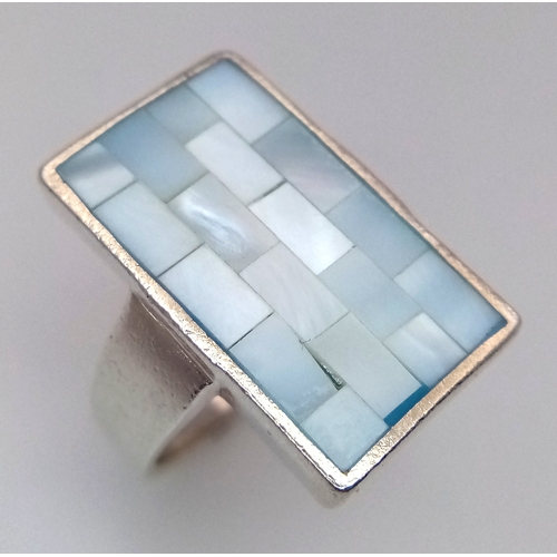1030 - A STERLING SILVER, STONE SET RING. 10.5G, SIZE P 7861