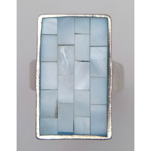 1030 - A STERLING SILVER, STONE SET RING. 10.5G, SIZE P 7861