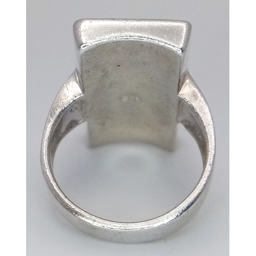 1030 - A STERLING SILVER, STONE SET RING. 10.5G, SIZE P 7861
