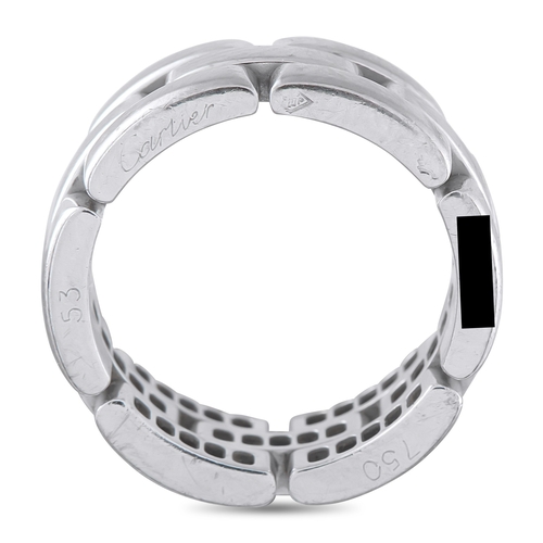 1031 - A Cartier Maillon Panthre 18K White Gold Diamond Ring, featuring a chain-link design with pav diamon... 