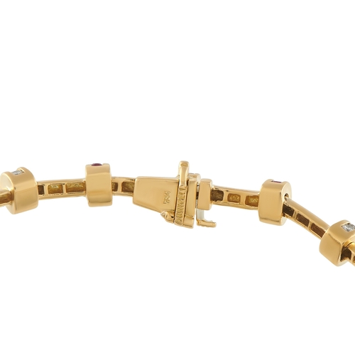 1045 - A Charles Krypell 18K Yellow Gold 1.0ct Diamond and Ruby Bracelet. Featuring 1.0 carats of Diamonds ... 