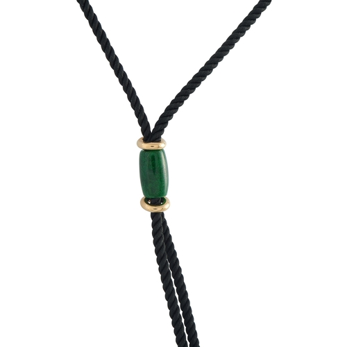 1059 - A Cicada 18K Yellow Gold 2.75ct Diamond, Jade, and Onyx Tassel Pendant Necklace, featuring a dramati... 