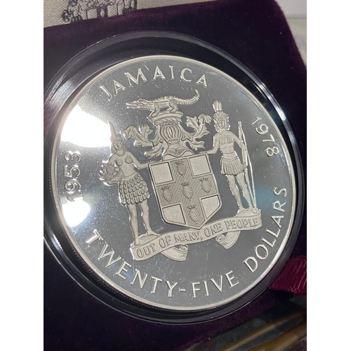 553 - 1978 JAMAICAN ‘TWENTY - FIVE DOLLARS’ SILVER COIN ($25) Coronation Anniversary  Limited Edition,Enor... 