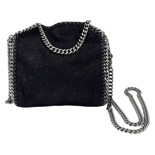 523 - A Stella McCartney Black Falabella Mini Tote Bag. Black textile exterior with silver-tone hardware, ... 