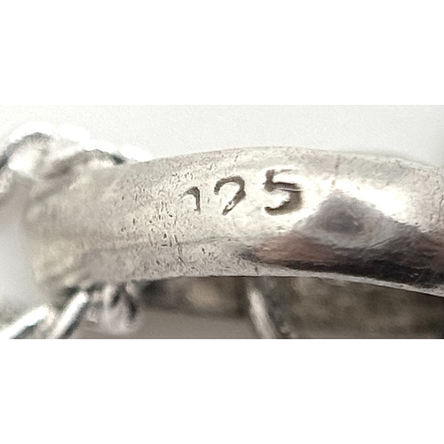 1000 - A Vintage Sterling Silver and Tigers Eye Pendant on a later Sterling Silver 46cm Length Chain. Penda... 