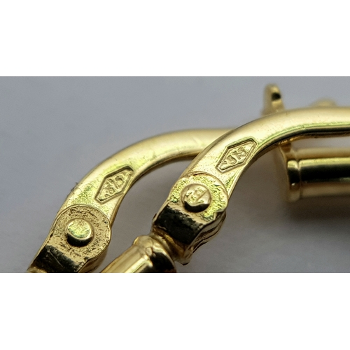 1019 - A Pair of 9K Yellow Gold Hoop Earrings. 3cm diameter. 1.3g.