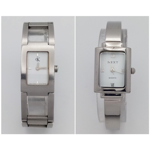 1049 - Two Smart Ladies Quartz Watches: 1) Calvin Klein Stainless Steel Watch, 2) Next Stainless Steel Brac... 