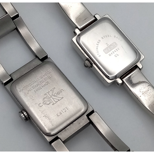 1049 - Two Smart Ladies Quartz Watches: 1) Calvin Klein Stainless Steel Watch, 2) Next Stainless Steel Brac... 