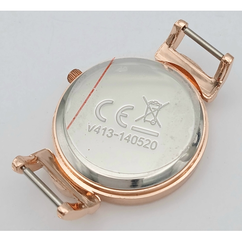 1050 - A PIERRE CARDIN, ROSE GOLD TONE, LEATHER STRAP WATCH. WITH 3 LEATHER STRAP OPTIONS, BROWN, BLACK AND... 