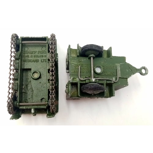 155 - Three Pre war Dinky toys military vehicles. Please see photos.