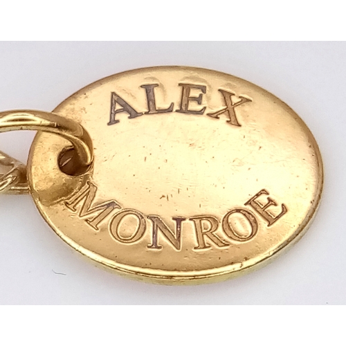 115 - An Alex Monroe, Designer Gilded Bracelet with Hanging Floral Form Pendant. 18cm in length. Comes wit... 