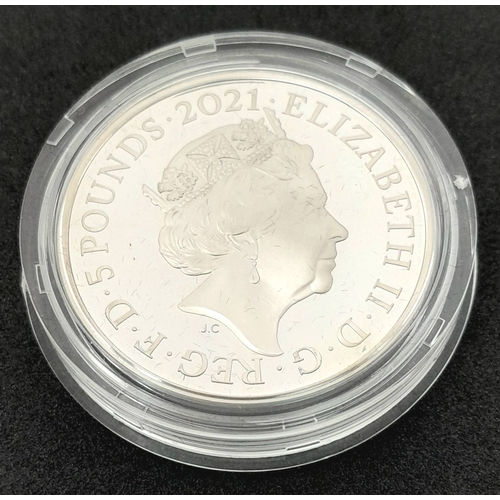 1037 - A Royal Mint Sterling Silver Proof £5 Coin. Commemorating the 95th Birthday of QEII. 28.28g. Comes w... 