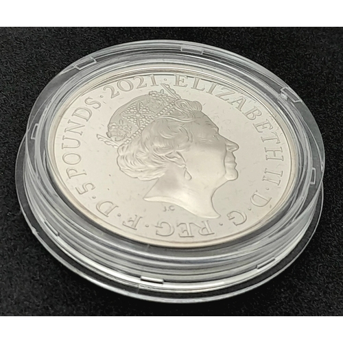 1037 - A Royal Mint Sterling Silver Proof £5 Coin. Commemorating the 95th Birthday of QEII. 28.28g. Comes w... 