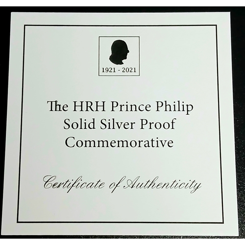 1051 - A Jubilee Mint Prince Philip Sterling Silver Proof Coin. 28.28g. Comes with case and COA. Limited ed... 
