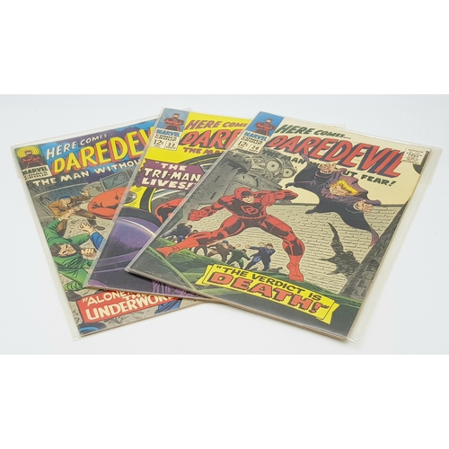 3 - Three Vintage Marvel 1960s Daredevil Comics - Each individually wrapped in plastic. Please refer to ... 
