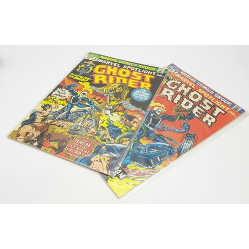 42 - Two Vintage Marvel Spotlight on Ghost Rider Comics. Please refer to photos for finer details and con... 