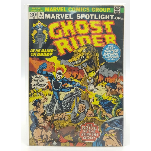 42 - Two Vintage Marvel Spotlight on Ghost Rider Comics. Please refer to photos for finer details and con... 
