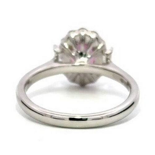 48 - A Platinum natural Pink Sapphire and Diamond Ring. Pink sapphire - 1.26ct. Diamond - 0.40ctw. Size L... 
