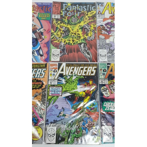 28 - Ten Marvel (Four Fantastic Four + Six Avengers) Comics - Most Being in Very Fine to Very Fine Plus G... 