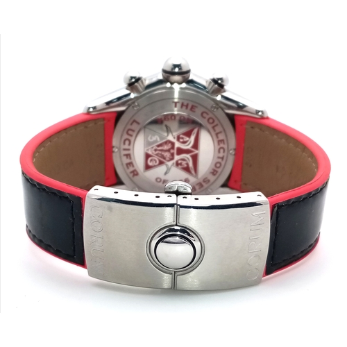 58 - A Corum Bubble 'Lucifer' Limited Edition Gents Watch. Only 666 made! Black patent leather strap with... 