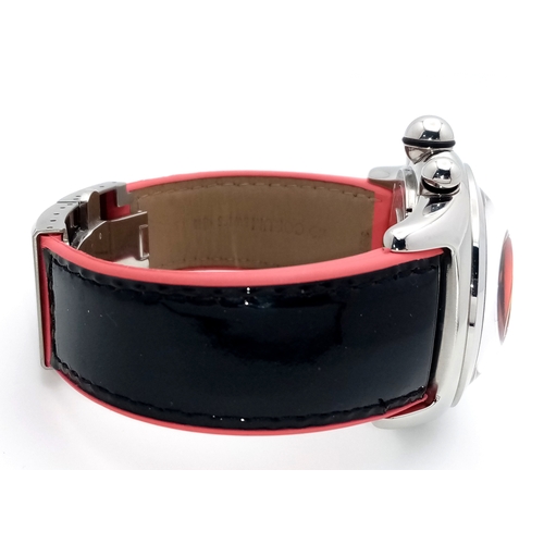58 - A Corum Bubble 'Lucifer' Limited Edition Gents Watch. Only 666 made! Black patent leather strap with... 