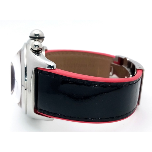 58 - A Corum Bubble 'Lucifer' Limited Edition Gents Watch. Only 666 made! Black patent leather strap with... 
