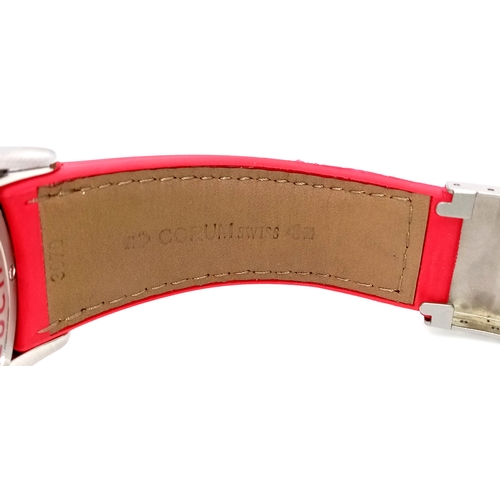 58 - A Corum Bubble 'Lucifer' Limited Edition Gents Watch. Only 666 made! Black patent leather strap with... 